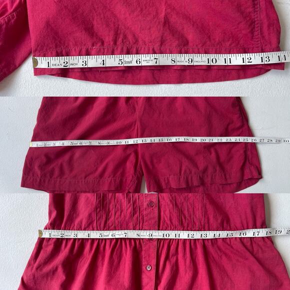 Vtg 70's Red ruffle Button Up Romper Size M Shorts Made in India Boho Retro - Picture 7 of 10